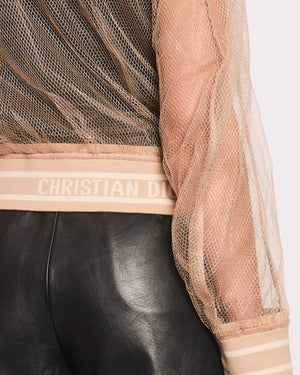 Christian Dior Blush Long Sleeve Mesh Bomber Size FR 36 (UK 8)