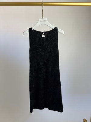 Ermanno Scervino Black Knitted Midi Dress with Crystal Embellishment Size IT 38 (UK 6)