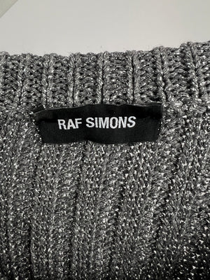 Raf Simons Metallic Ribbed Jumper with Cut Out Detail Size S (UK 10)