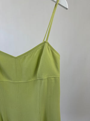 Chanel Vintage 97P Lime Green Mini Dress with Pocket Detail Size FR 38 (UK 10)