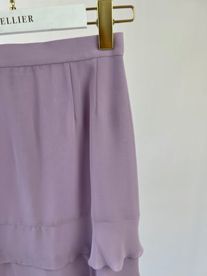 *HOT VINTAGE* Chanel Vintage 98C Lilac Tiered Midi Skirt Size FR 38 (UK 10)