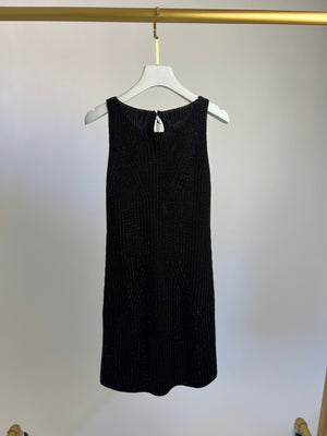 Ermanno Scervino Black Knitted Midi Dress with Crystal Embellishment Size IT 38 (UK 6)