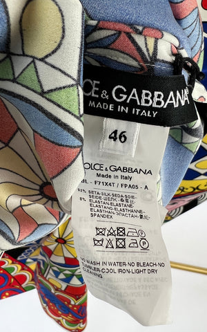 Dolce & Gabbana Blue, Yellow and Red Carretto Print Tunic IT 46 (UK 14)