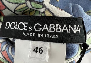 Dolce & Gabbana Blue, Yellow and Red Carretto Print Tunic IT 46 (UK 14)