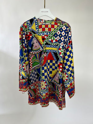 Dolce & Gabbana Blue, Yellow and Red Carretto Print Tunic IT 46 (UK 14)