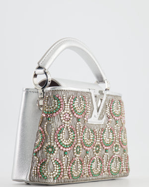 Louis Vuitton silver Mini Broderies Capucines Top-Handle Bag