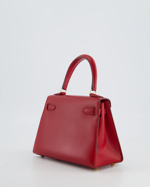 Hermès HERMES MINI KELLY SELLIER BAG Dark red Leather ref.205220