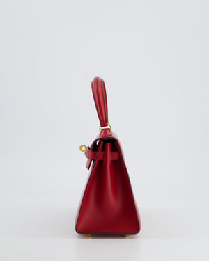 Hermès HERMES MINI KELLY SELLIER BAG Dark red Leather ref.205220