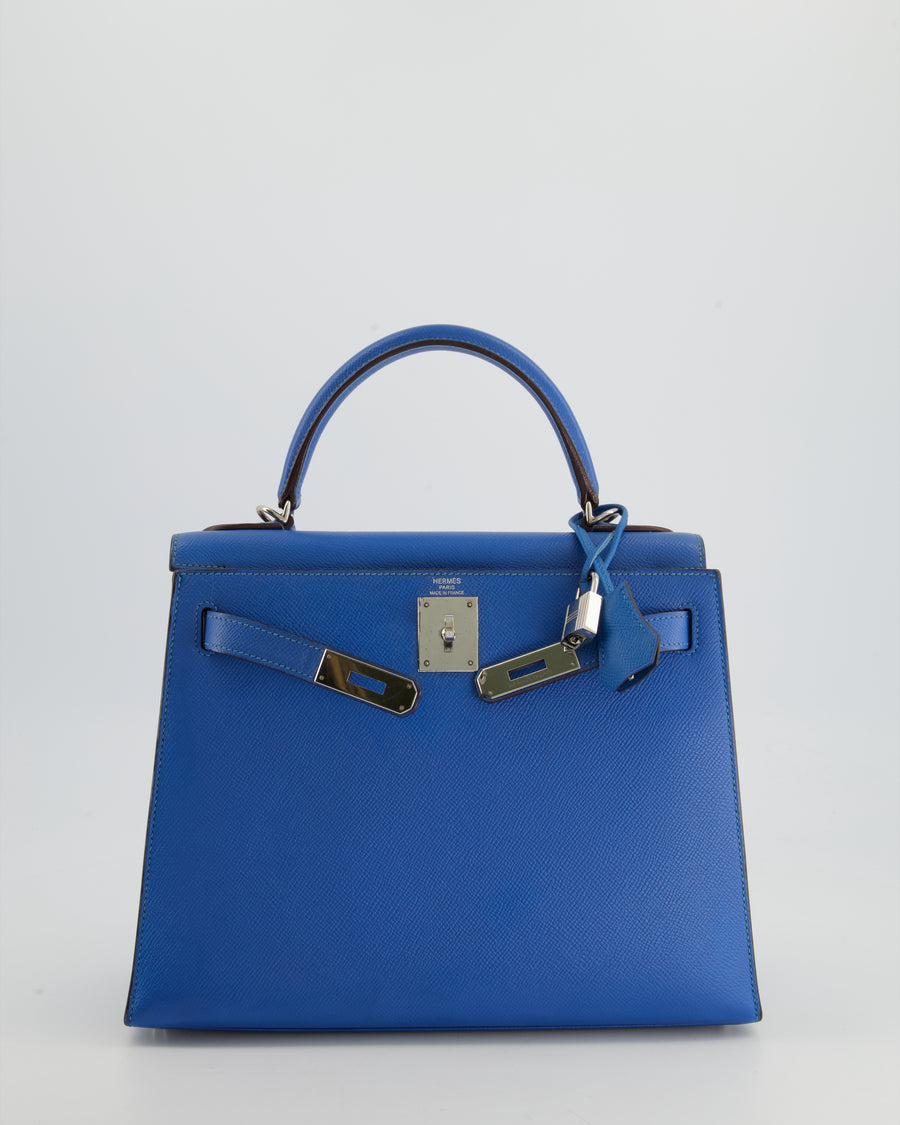 Hermes Kelly 28 Black Epsom Palladium Hardware - Fashion Handbag