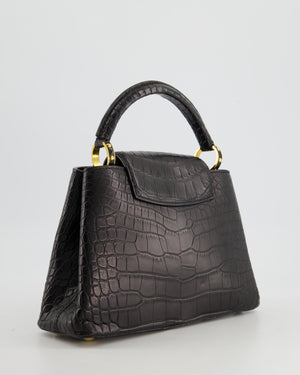 💥 Exclusive #LouisVuitton Capucines Crocodile Mini Crocodile Black Bag 