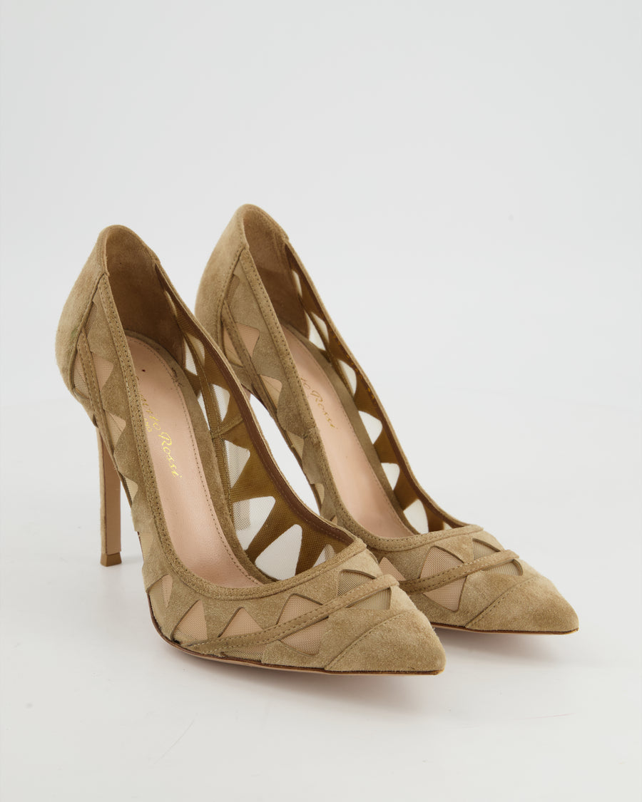 Sergio Rossi Magenda Suede Oblo Cut Out Pumps Size 36