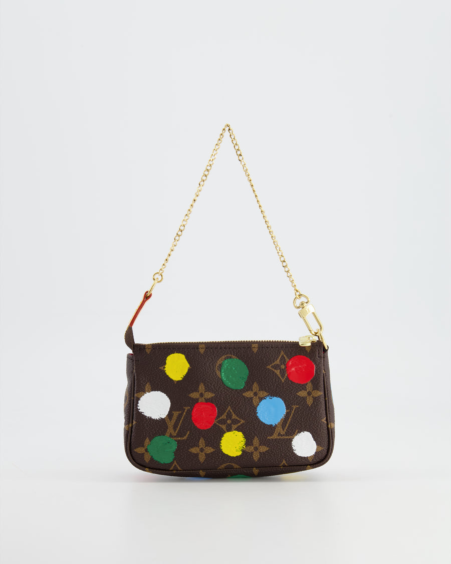 *HOT* Louis Vuitton X Yayoi Kusama Mini Pochette Bag in Monogram Canvas