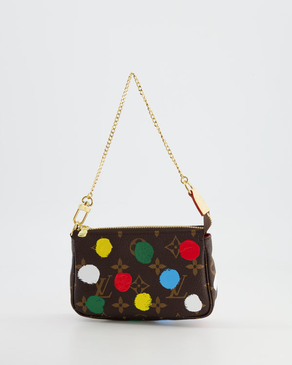 *HOT* Louis Vuitton X Yayoi Kusama Mini Pochette Bag in Monogram Canvas