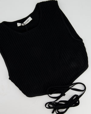 Christopher Esber Black Ribbed Skirt and Crop Top with Detail Size XS (UK 6)