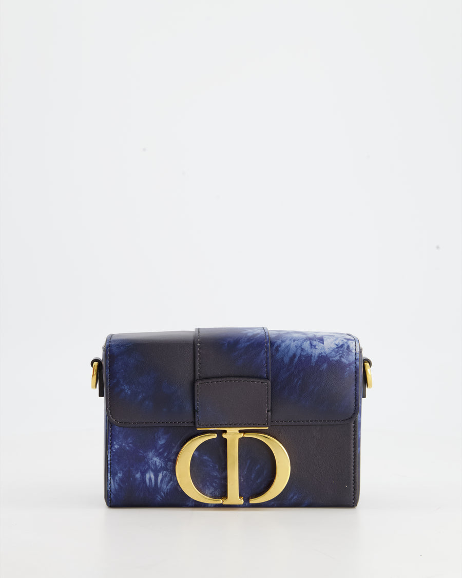 Dior Box bag 30 Montaigne Black Golden Dark blue Cloth ref.241952 - Joli  Closet