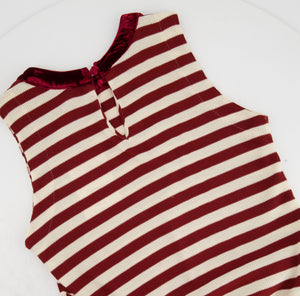 Johanna Ortiz Red and White Striped Maxi Dress IT 36 (UK 4)