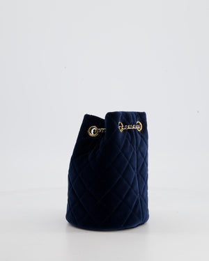 Chanel Quilted Crystal Pearl Crush Drawstring Bucket Bag Navy Velvet G –  Coco Approved Studio