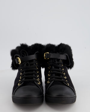 Louis Vuitton, Shoes, Euc Louis Vuitton Black Suede Rabbit Fur Jazzy  Hightop Sneakers