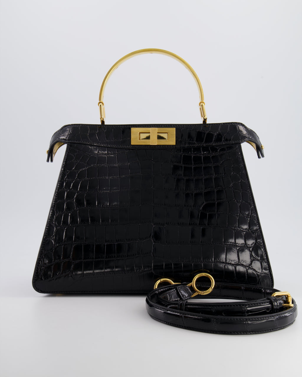 Crocodile handbag Fendi Black in Crocodile - 7534607