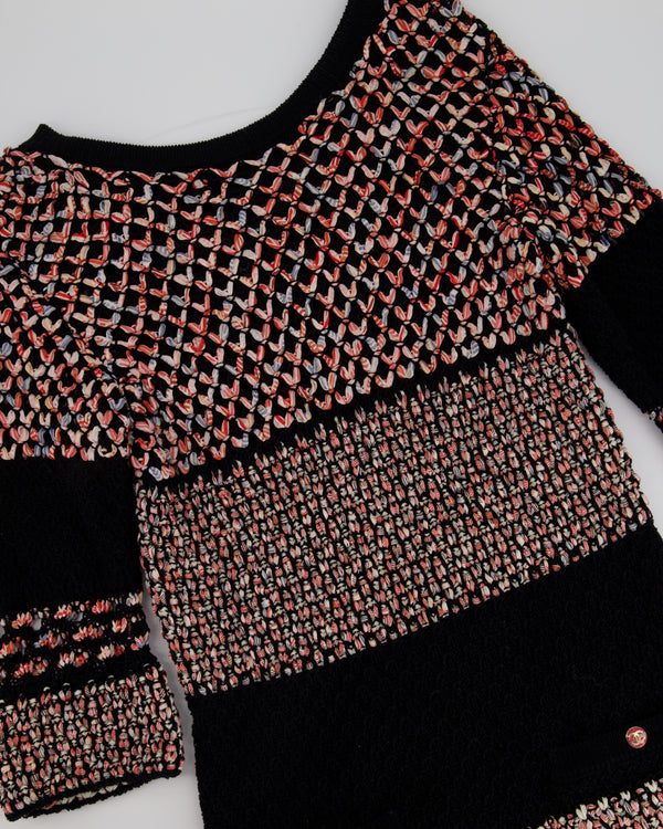 Chanel Tweed Multi-Colour Open-Knit Dress with Front Pocket Detailing FR 34 (UK 6)