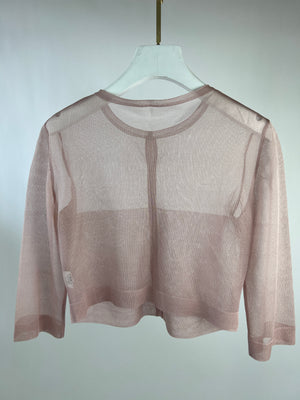 Alaïa Pink Silk Cardigan Size FR 38 (UK 10)