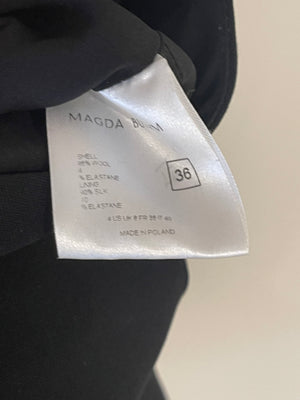 Magda Butrym Black Long Sleeve Wool BabyDoll Dress Size FR 36 (UK 8) RRP £1,400